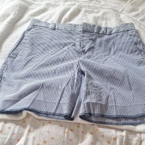 Banana Republic Navy and White Pinstripe Women's Shorts